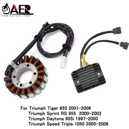 JAER Generator Stator Coil + Voltage Regulator Rectifier for Triumph Tiger 955 Speed Triple 1050 Sprint RS 955 Daytona 955i