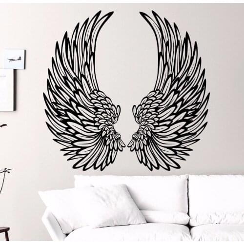 Art Decoration Angel Wings Wall Art Decal Nursery Bedroom Home Window Decor Vinyl Sticker Living Room Wall Paper A-58