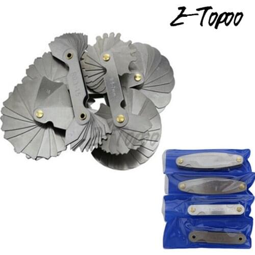 4 Pcs Radius Gauges Set R0.3-1.5/R1-7mm/R7.5-15mm/R15.5-25mm Stainless Steel R1-6.5 7-14.5 15-25 26-80 Concave Convex arc tools