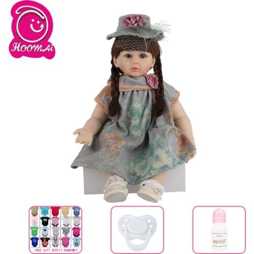 Hoomai 60 CM New princess Reborn Baby Dolls Cloth Body Wig Hair Realistic Reborn Dolls For Children Play Toys Gifts