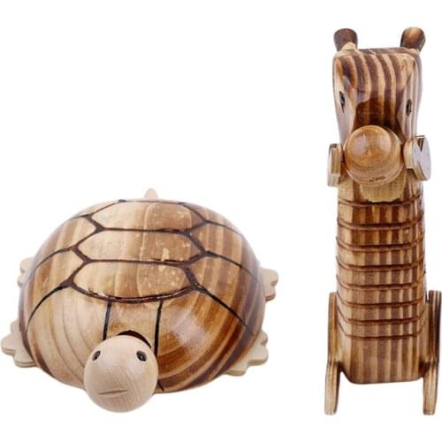 Simulation Animal Model Wooden Tortoise Squirrel Home Furnishing Decoration Crafts Baby Kids Funny Toys Gift