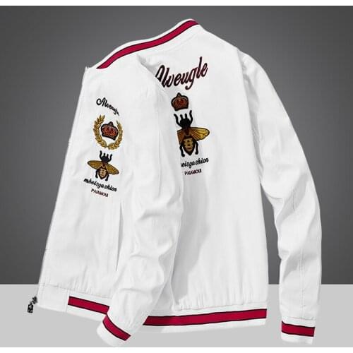 Spring and Autumn Mens Clothing Fashion Embroidery Varsity Jacket Youth Student Handsome Slim Fit Baseball Uniform Coats M-5XL