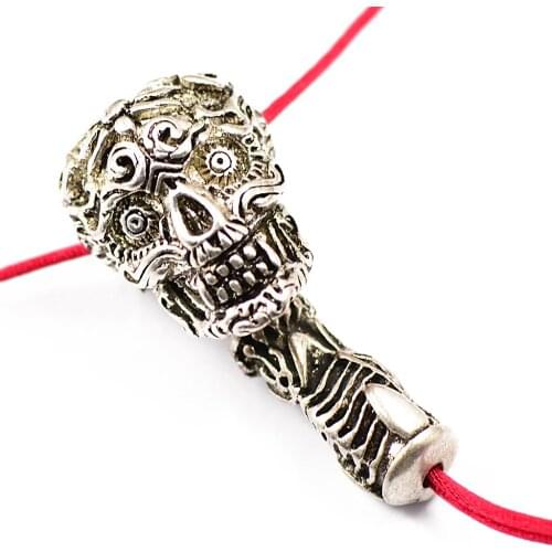 Set of 3-hole Tibetan Skull Guru Beads for Jewelry Making Antique Silver Color Beadfor DIY Necklace Bracelet Making Accessories