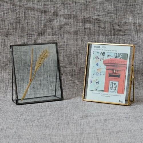 Pack of 4 Vintage Double Sided Glass Gold Metal Freestanding Photo Picture Frame Black 4" x 6" Home Decorations