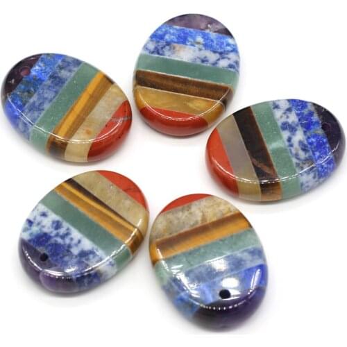 New Style Natural Stone Pendant Egg-Shaped Reiki Healing Gemstone Charms For Jewelry Making DIY Necklace Anklet Accessory