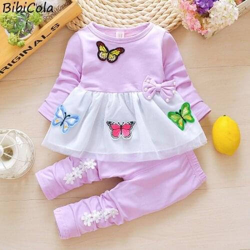 Baby Girl Clothes Spring 2021 Cartoon Long Sleeved T-shirts Tops + Pants 2PCS Infant Outfits Kids Bebes Jogging Suits Tracksuits