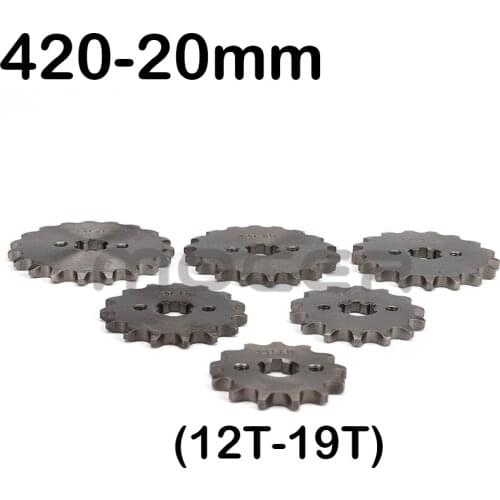 Free shipping 420# 20mm 12T 13T 14T 15T 16T 17T 18T 19T Tooth 17mm ID Front Engine Sprocket for Motorcycle part