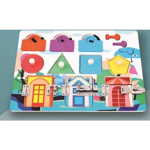 ESUN Montessori Early Education Opens Unlocking Toys Child Baby Multifunctional Busy Board Baby Puzzle Kindergarten Teaching Aid
