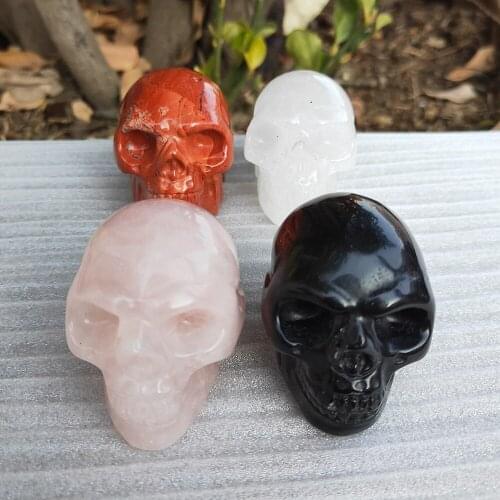 Handicraft quartz skull natural rose crystal and skull reiki healing Feng Shui