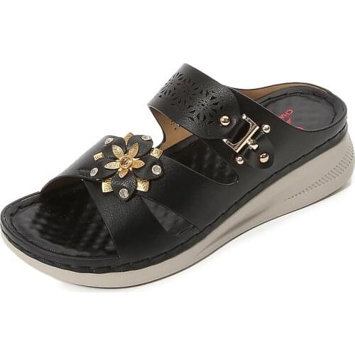 Casual Open toe Women Sandals Non-slip Black Hook Loop Platform Sandals Shoe Female Summer Beach Shoes 2021 New