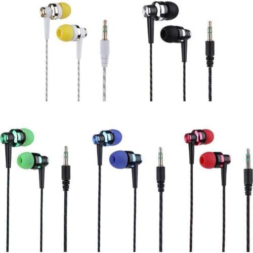 In-Ear Stereo Earphone Braided Wire Headset sport earphones Wired Control Super Bass Universal