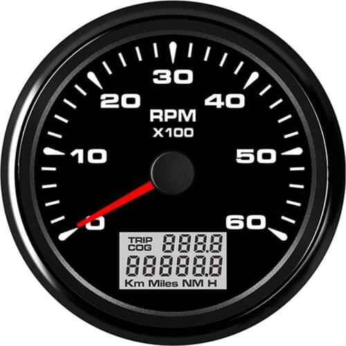 Digital 85mm Tachometer 6K RPM Vessel tacho Gauge Auto Rev Counter fit Car Marine Yacht Vehicle with 8 color Backlight