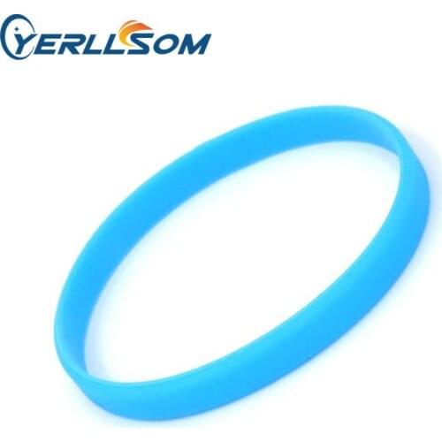 YERLLSOM 100pcs/Lot high quality 1/4 bright blue thin silicone bracelets for events B20060456