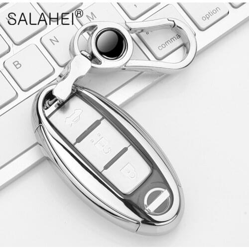 TPU+PC Car Key Case Protection Cover For Nissan Tidda Livida X-Trail T31 T32 Qashqai March Juke Keychain Interior Accessories