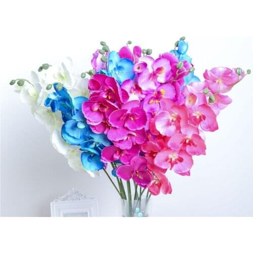 1pc Diy Phalaenopsis Bouquet Decoration Home Silk Orchid Artificial Flowers