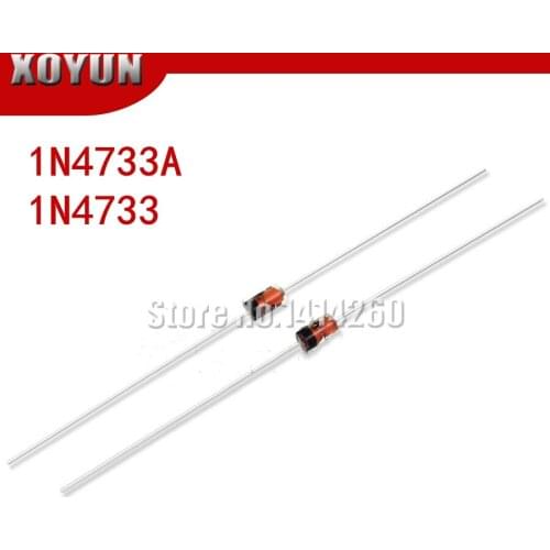 100pcs/lot 1N4733A 1N4733 5V1 1W 5.1V DO-41 Zener diode