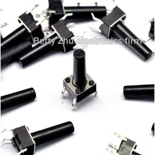 1000PCS/LOT 6 * 6 * 15MM 4 feet vertical tact switch micro / button switch