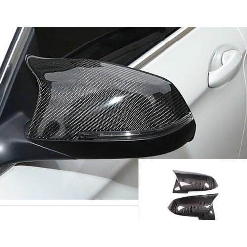 2pcs Real Carbon Fiber For BMW 5 Series F10 2014-2016 Car Rearivew Mirror Cover Cap Trim Replacement Accessories