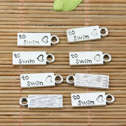 20pcs tibetan silver tone to swim charms EF2227