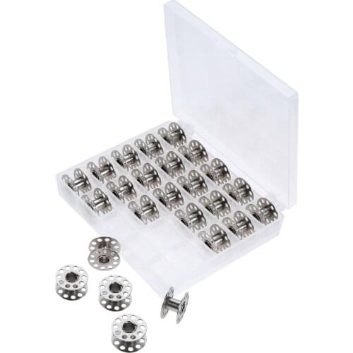 25pcs/1 box Metal Bobbins Spools storage case 2cm Craft Tool fit Sewing Machine Brother/Babylock/Janome/Kenmore/Singer Supplies