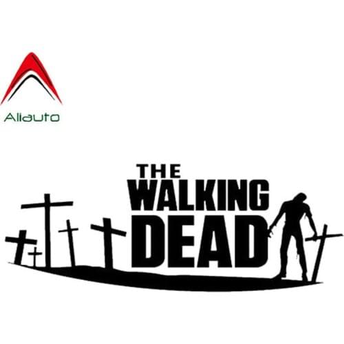 Aliauto Personality Car Sticker The Walking Dead Zombie Apocalypse Auto Motorcycles Accessories PVC Decal for VW Audi,24cm*9cm