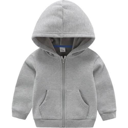 DE PEACH Winter Baby Boys Girls Plus Velvet Zipper Hooded Jacket Children Solid Color Warm Coat Teenager Kids Hoodies Outerwears