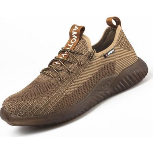 Breathable Mens Safety Shoes Boots With Steel Toe Cap Casual Mens Boots Work Indestructible Shoes Puncture-Proof Work Sneakers