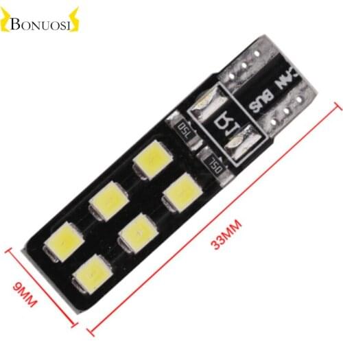 2 PCS T10 W5W Car LED Bulbs 12 SMD CANBUS ERRO FREE 194 168 2835 Turn Signal Lamp White Blue Ice Blue Reading Lights