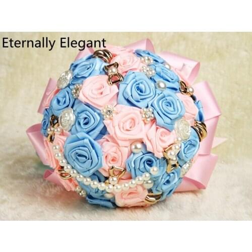 Classic Wedding Flowers Bridal Bouquets Pearl Crystal Artificial Wedding Bouquet Crystal Sparkle 2015 New buque de noiva MDB03