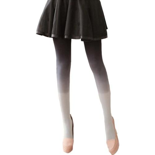 Women Gradient Tights Velvet Pantyhose 120D Bottom Stockings Stretch Personality Pantyhose Nylon Four Seasons Shaping Stockings