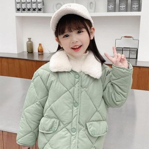 2021 New Winter Childrens Warm Cotton Jackets Girls Clothes Kids&Babys Rabbit Fur Collar Coats Korean Style For Boys Outerwears