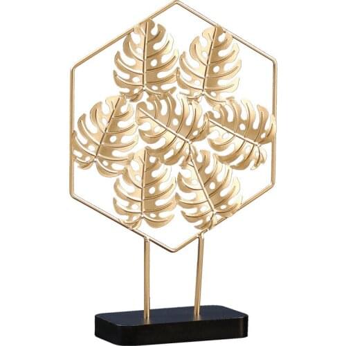 Nordic metal leaf Ornament modern iron decoration home decoration accessories living room office desktop decoration crafts