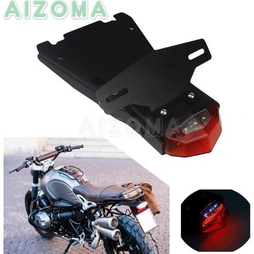 Motorcycle License Plate Lights Bracket Assembly w/ Tail Brake Stop Lights For BMW R NINE T 2014 2015 2016 17 2018 Scramble Pure