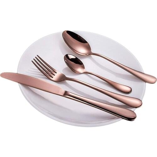 Stainless Steel Cutlery Set столовые приборы набор для дома Home Hotel Restaurant Table Knife Spoon Fork Set Rose Gold