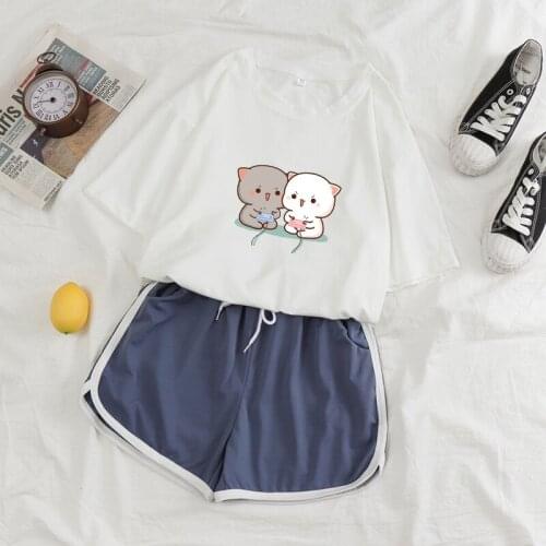 Pajama Set Aesthetic Kpop Cute Nightgown Two Piece Shorts Suit Woman Sleepwear Pajamas for Women Pyjama Pour Femme Sportswear