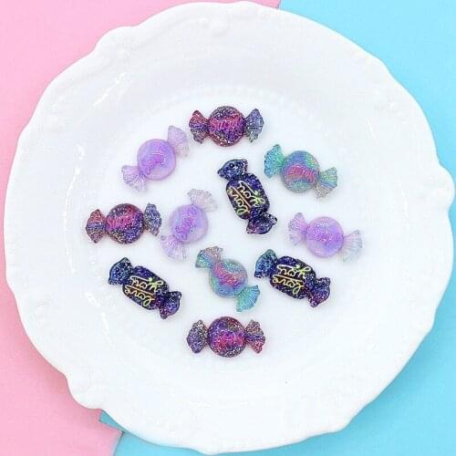 10pcs Resin Flatback Candy Food Charms For DIY Slime Jewelry Making Accessories Phone Decoration Supplies