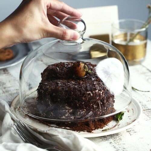Creative Glass Dessert Cover Transparent Food Cover Dust Cover West Point Glass Display Table Cake Cover Household