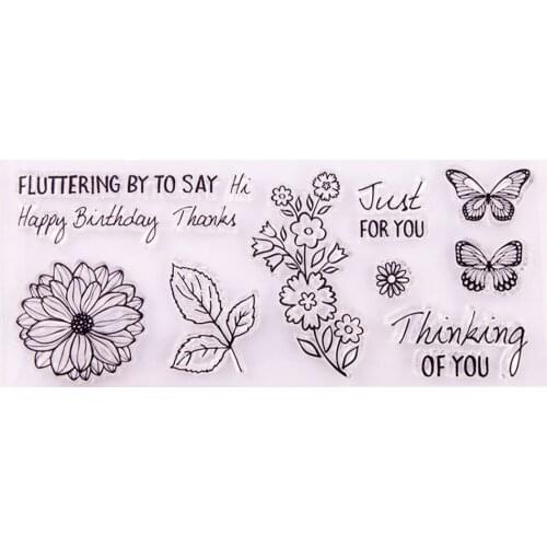 Reunion Flower Butterfly Clear Stamps Scrapbook Paper Craft Transparent Clear Silicone Seal for DIY Photo Album Decorative