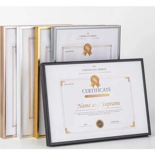 A3 A4 Certificate Picture Frame Metal Poster Frame Classic Aluminum Photo Frames With Plexiglass and MDF Board For Wall Decor