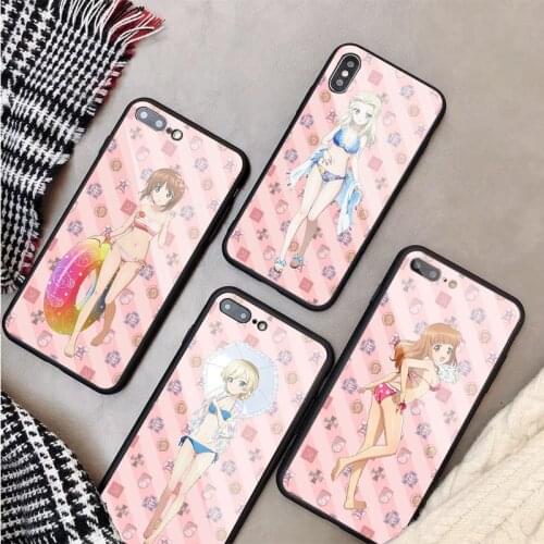 Luxury Tempered Glass Case For iPhone 11 Pro Max X XS MAX 8 7 6 5 Plus Swimsuit Phone Back Cover Case Shell