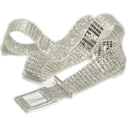 Bling handmade bride wedding dress belt rhinestone chain belt Official 105cm luxury women’s rhinestone belt