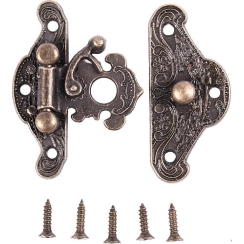 Antique Retro Vintage Decorative Latch Wooden Jewelry Box Hasp Pad Chest Lock Size:Extra Small Promotion