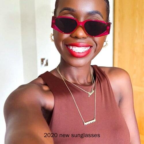 Vintage Punk Cat Sunglasses Women 2020 Luxury Fashion Square Sunglasses Men Retro Red Leopard punk Glasses Shades UV400 NX