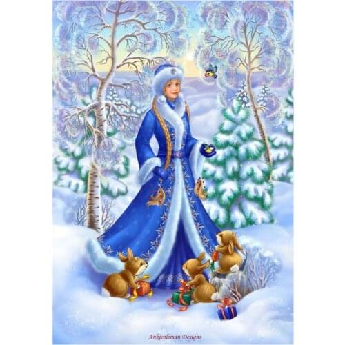 Embroidery Counted Cross Stitch Kits Needlework - Crafts 14 ct DMC DIY Arts Handmade Decor - Snow Princess 2