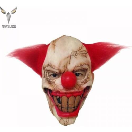 WAYLIKE Halloween Rotten Face Clown Latex Mask Adult Party Costume Mask Horror Carnival Cosplay Party Props