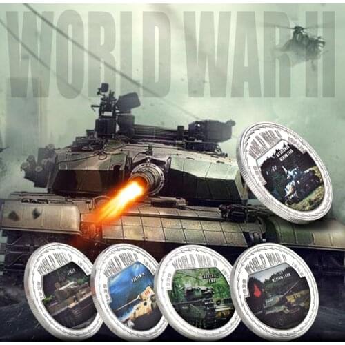 WR World War II German Silver Collectibles Coins Set Tank Airplane Original Metal Coin Souvenir Gift for Man Dropshipping