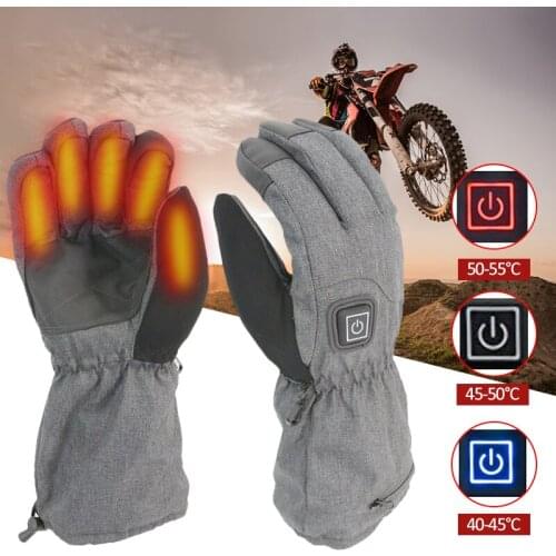 2 In1 Winter Electric Heated Gloves Windproof Cycling Warm Heating Touch Screen Skiing Gloves Motorbike Racing Riding Glove New