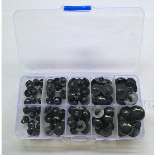 100pcs Plastic Buttons Black Glossy Shank Acrylic Button Bear Doll Nose Eyes Buttons DIY Hand Sewing Accessories Buttons