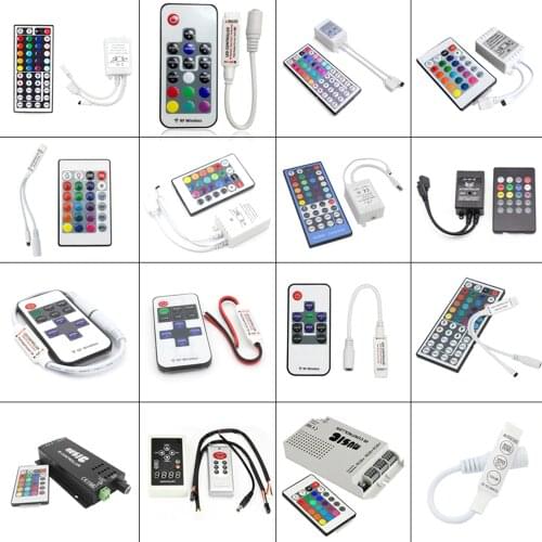 12V 3/10/11/17/20/24/44 Key Controller Mini IR RF Remote RGB Single Color LED RGB Controller For 3528 5050 LED Strip Controller