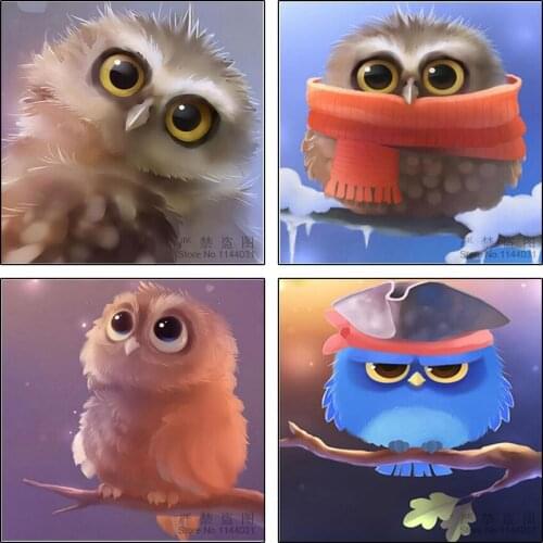 5D Diy Diamond Painting Full Square Drill 3D Diamond Painting Cross Stitch Diamond Embroidery Animal Owl Mosaic Home Decor